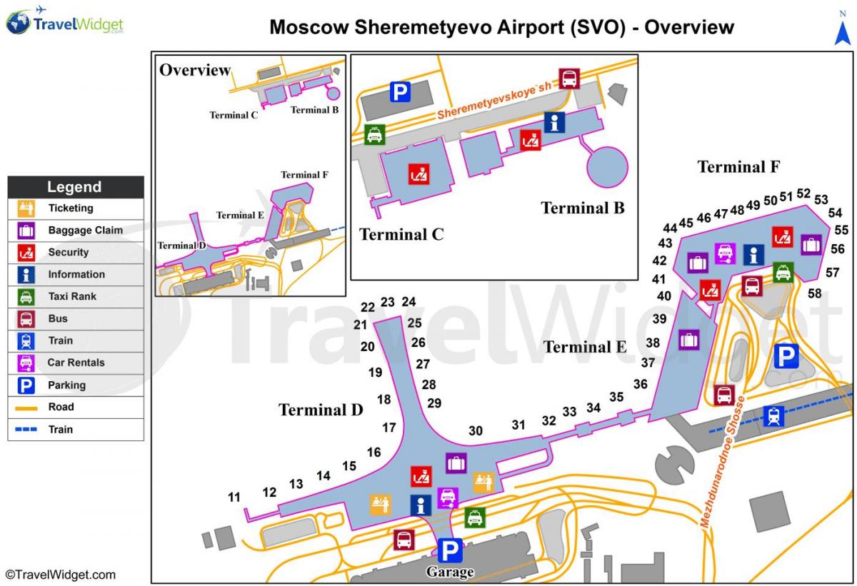 Sheremetyevo端末の地図