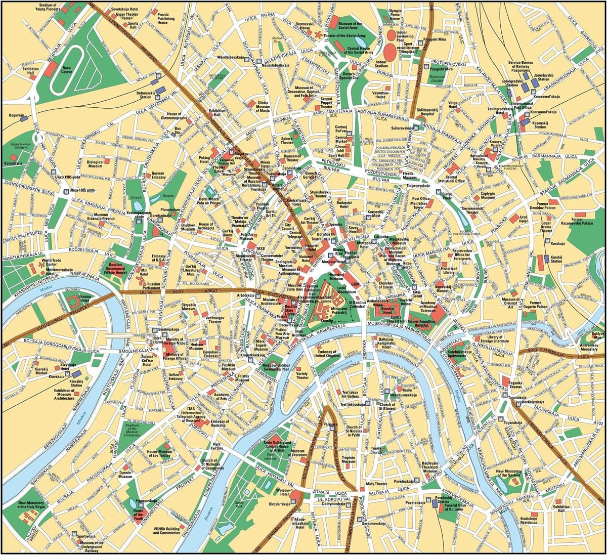 地図モスクワの英語