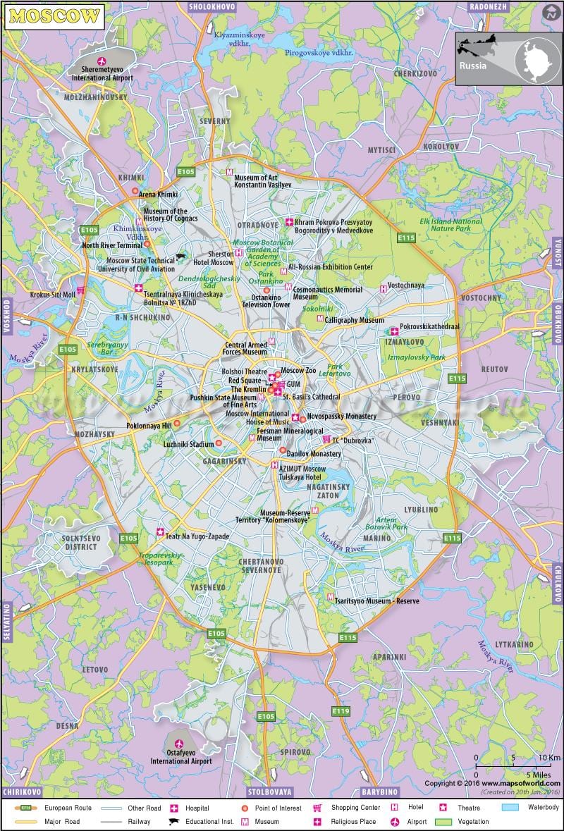 Moskauの地図