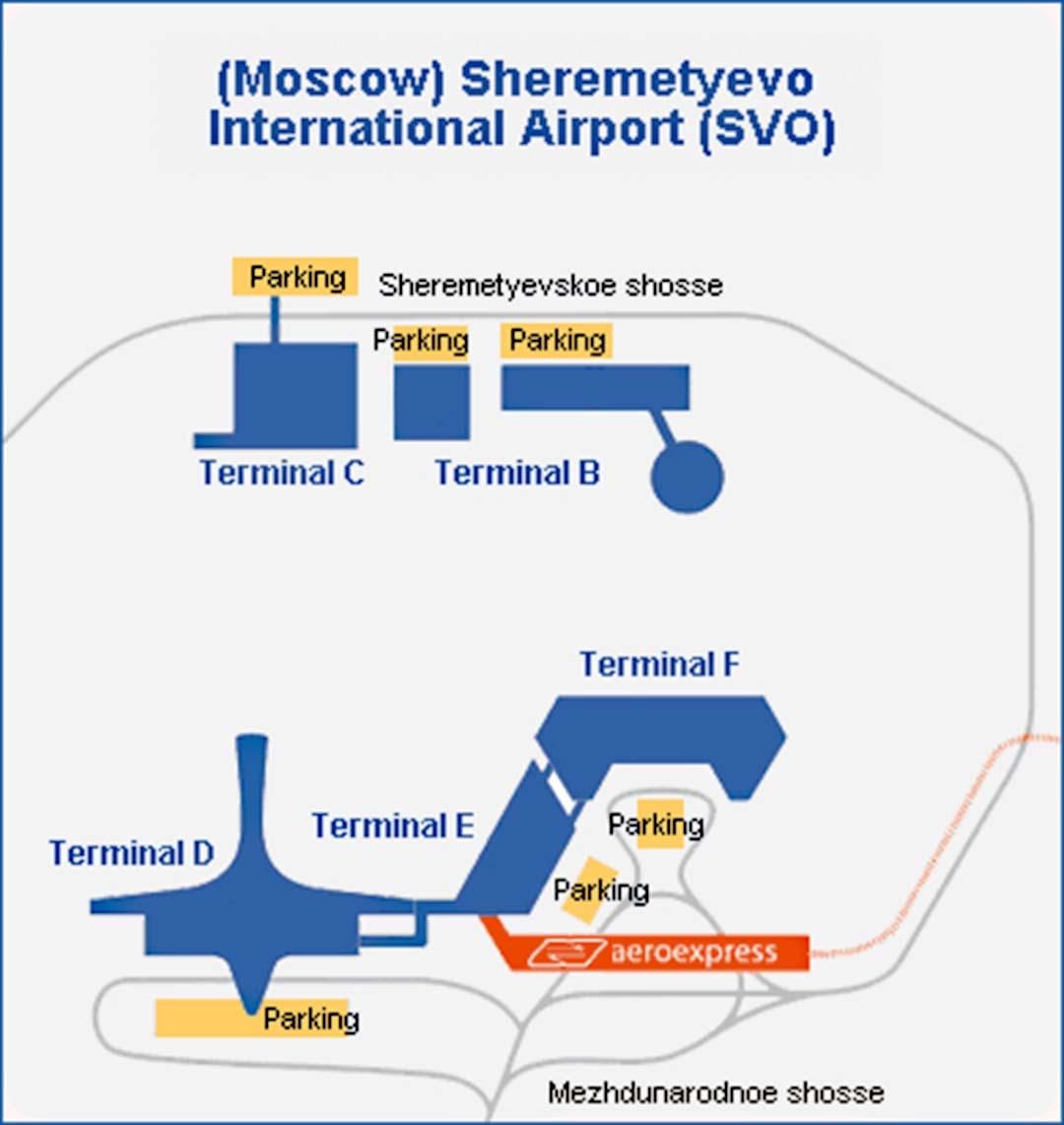 Sheremetyevo端末の地図