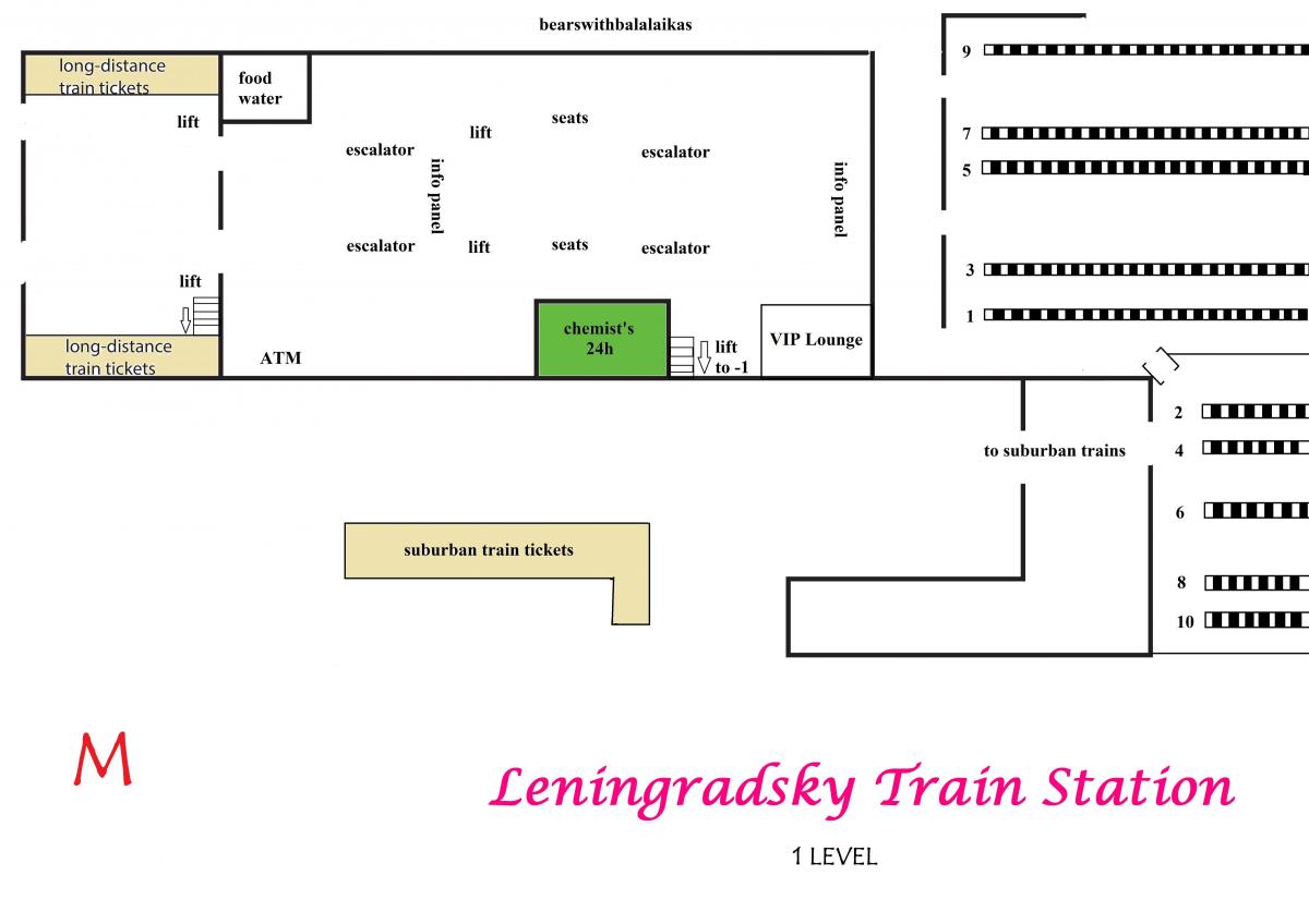 地図Leningradsky駅をモスクワ