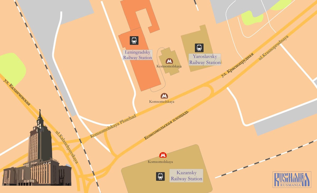 地図Moskva oktiabrskaia駅