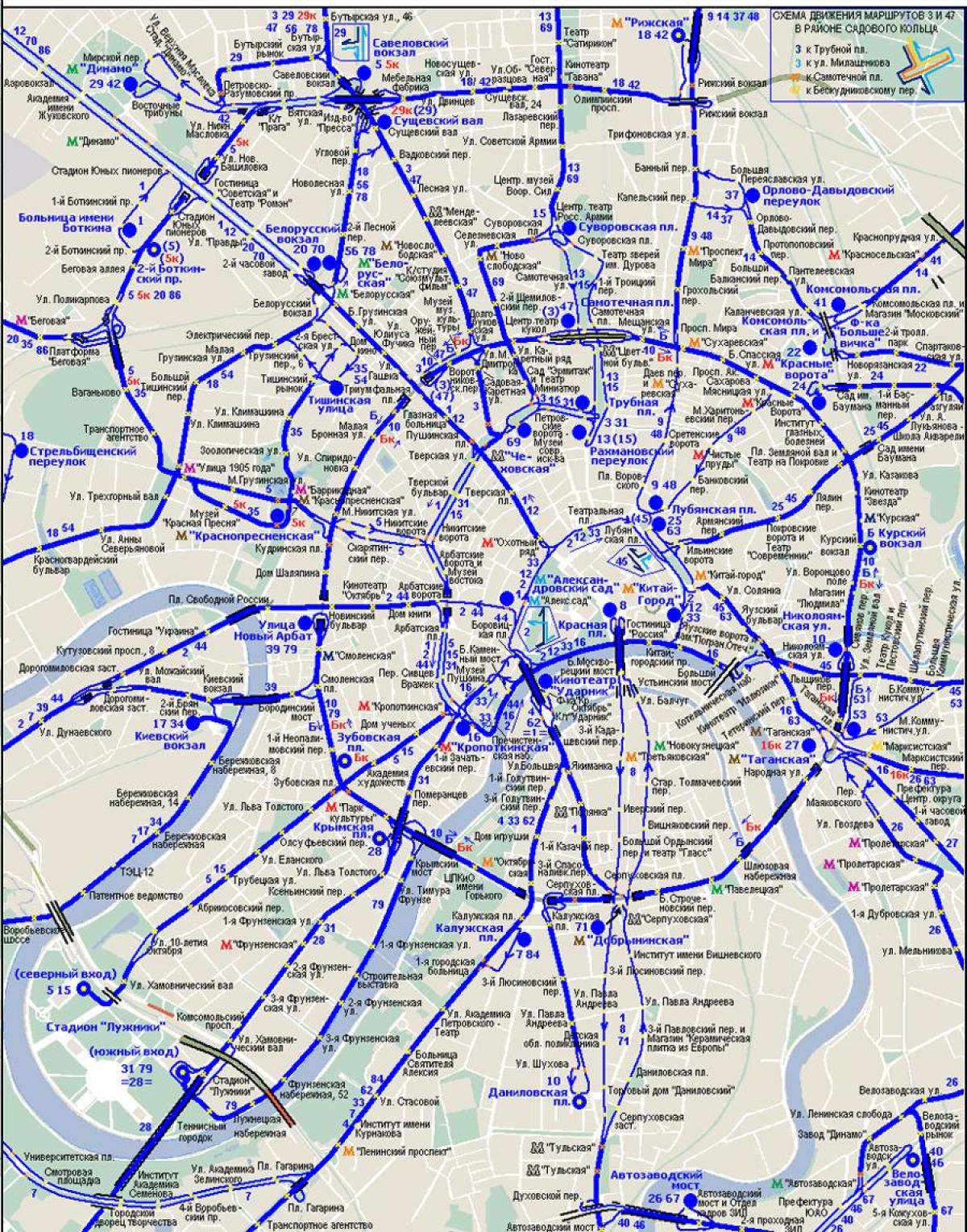 地図のモスクワtrolleybus