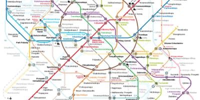 メトロ駅があるモスクワの地図
