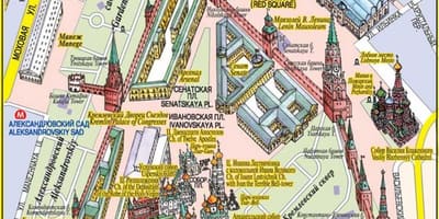 赤の広場がモスクワの地図