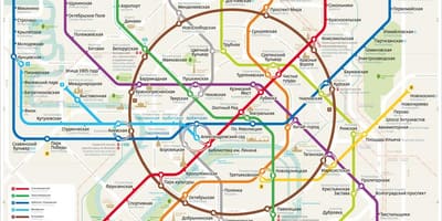地図モスクワのメトロの英語ロシア語