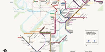 地図のモスクワ路面電車