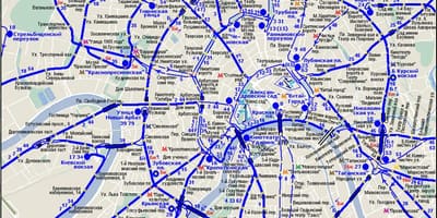 地図のモスクワtrolleybus