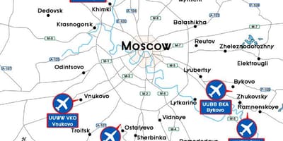 モスクワの空港地図の端子