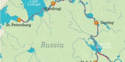 地図のサンクトペテルブルクモスクワのクルーズ